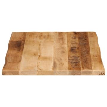 Live Edge Solid Mango Wood Table Top - 70x60 cm