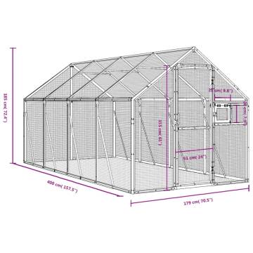 Aviary Anthracite 1.79x4x1.85m Aluminium - Durable Bird Cage