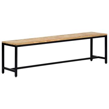 Dining Bench 160 cm - Solid Rough Mango Wood | Hipo Market