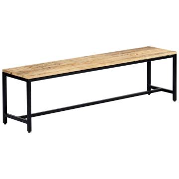 Dining Bench 160 cm - Solid Rough Mango Wood | Hipo Market