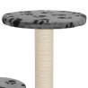 Cat Tree with Sisal Scratching Posts 60 cm - Grey Paw Prints