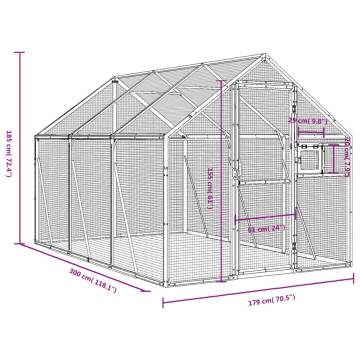 Aviary Anthracite 1.79x3x1.85m Aluminium - Secure & Spacious