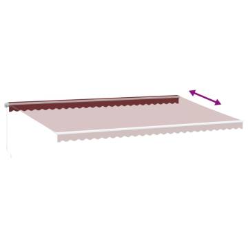 Manual Retractable Awning Burgundy 600x350 cm - HipoMarket