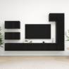 8 Piece TV Cabinet Set Black Engineered Wood Colour black Quantity in Package 8 Width 60 cm 