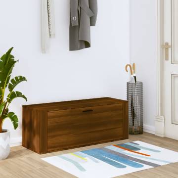 Wall Shoe Cabinet Brown Oak - Space-Saving Storage 100x35x38 cm