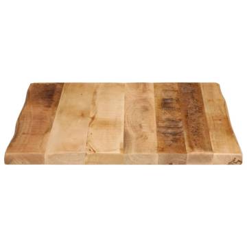 Live Edge Solid Mango Wood Table Top - 60x60 cm