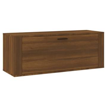 Wall Shoe Cabinet Brown Oak - Space-Saving Storage 100x35x38 cm