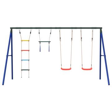 Outdoor Swing Set with Swings, Trapeze & Ladder | Hipomarket