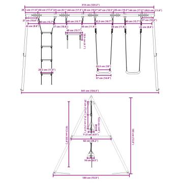 Outdoor Swing Set with Swings, Trapeze & Ladder | Hipomarket