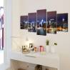 Colourful New York Skyline Canvas Wall Print Set - 100x50 cm