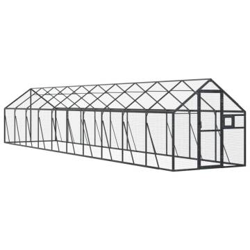 Aviary Anthracite 1.79x10x1.85m Aluminium - Safe & Spacious