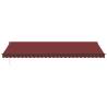 Manual Retractable Awning with LEDs - 600x350cm Burgundy