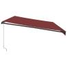 Manual Retractable Awning with LEDs - 600x350cm Burgundy