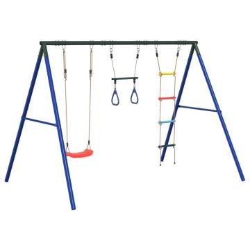 Outdoor Swing Set with Trapeze and Ladder | Hipomarket UK