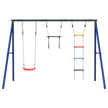 Outdoor Swing Set with Trapeze and Ladder | Hipomarket UK