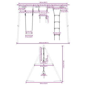 Outdoor Swing Set with Trapeze and Ladder | Hipomarket UK