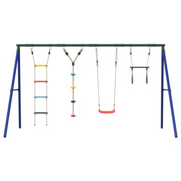 Outdoor Swing Set with Trapeze & Ladder | Hipomarket UK