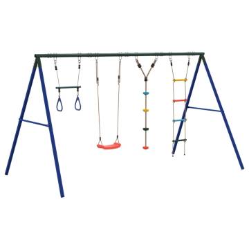 Outdoor Swing Set with Trapeze & Ladder | Hipomarket UK