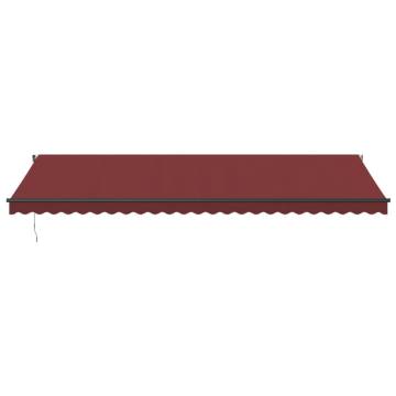 Automatic Retractable Awning with LEDs - Burgundy 600x350 cm