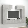 6 Piece TV Cabinet Set Concrete Grey Engineered Wood Colour concrete grey Quantity in Package 6 Width 100 cm 