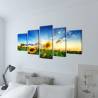 Sunflower Canvas Wall Print Set 200 x 100 cm | HipoMarket