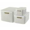 Curver Style Storage Basket Set with Lid - 3 pcs White