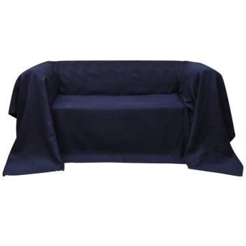 Navy Blue Micro-Suede Couch Slipcover - 140 x 210 cm