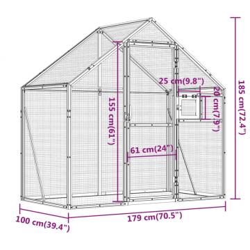 Aviary Anthracite 179x100x185 cm Aluminium - HipoMarket