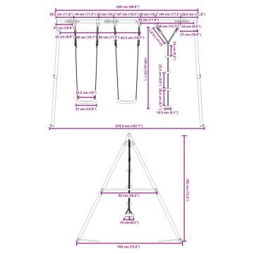 Outdoor Swing Set with Swings & Disc Swing | Hipomarket UK