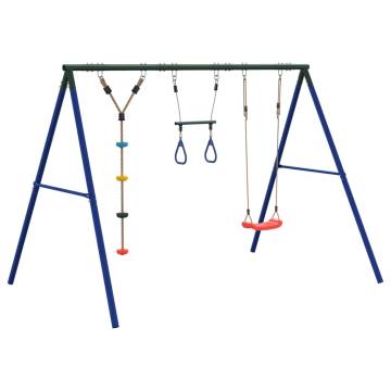 Outdoor Swing Set with Swing, Trapeze & Disc Swing | HipoMarket