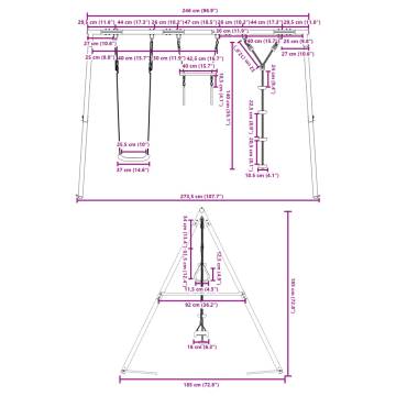 Outdoor Swing Set with Swing, Trapeze & Disc Swing | HipoMarket