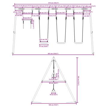 Outdoor Swing Set with Swings & Trapeze for Kids | Hipomarket