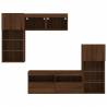 5 Piece TV Wall Units with LED - Brown Oak Engineered Wood