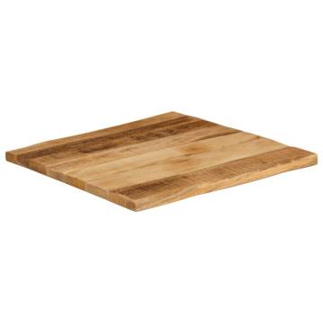 Live Edge Solid Mango Wood Table Top 80x80 cm | HipoMarket