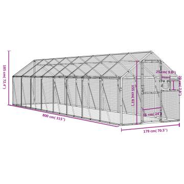 Aviary Anthracite 1.79x8x1.85 m Aluminium - Durable & Secure