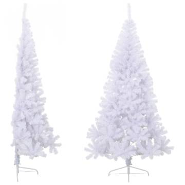 Artificial Half Christmas Tree 180 cm - White PVC | HipoMarket