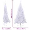 Artificial Half Christmas Tree 180 cm - White PVC | HipoMarket