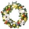 Christmas Wreath with LED Lights - 60 cm Green PVC Decor