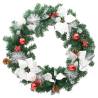 Christmas Wreath with LED Lights - 60 cm Green PVC Decor