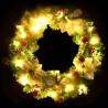 Christmas Wreath with LED Lights - 60 cm Green PVC Decor