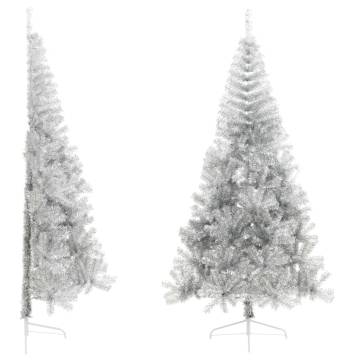 Artificial Half Christmas Tree 210cm Silver - HipoMarket