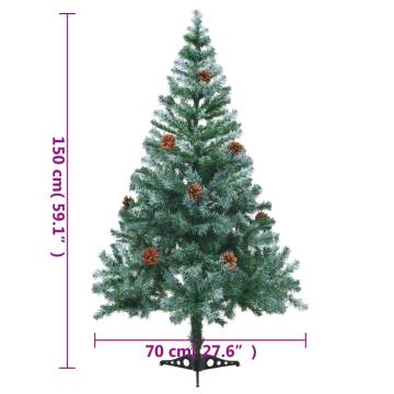 Frosted Christmas Tree with Pinecones - 150 cm | HipoMarket