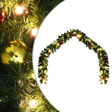 10m Christmas Garland with Baubles & LED Lights | Hipomarket