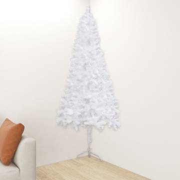 Corner Artificial Christmas Tree White 210 cm - Hipomarket UK