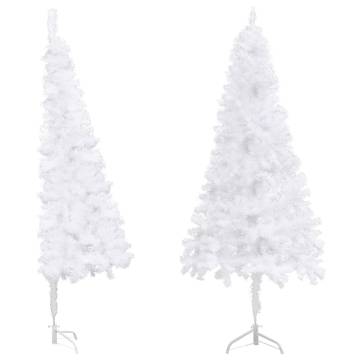 Corner Artificial Christmas Tree White 210 cm - Hipomarket UK