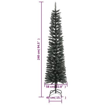 240 cm Slim Artificial Christmas Tree with Snow - HipoMarket