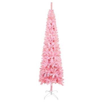 Slim Christmas Tree Pink 210 cm - Unique Holiday Decor