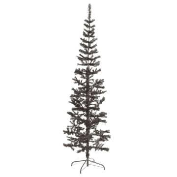 Slim Black Christmas Tree 210 cm - Stylish Holiday Decor