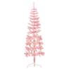 Slim Pink Half Christmas Tree 120 cm - Space-Saving Decor