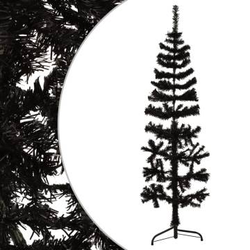 Slim Artificial Half Christmas Tree - Black 120 cm | Hipo Market